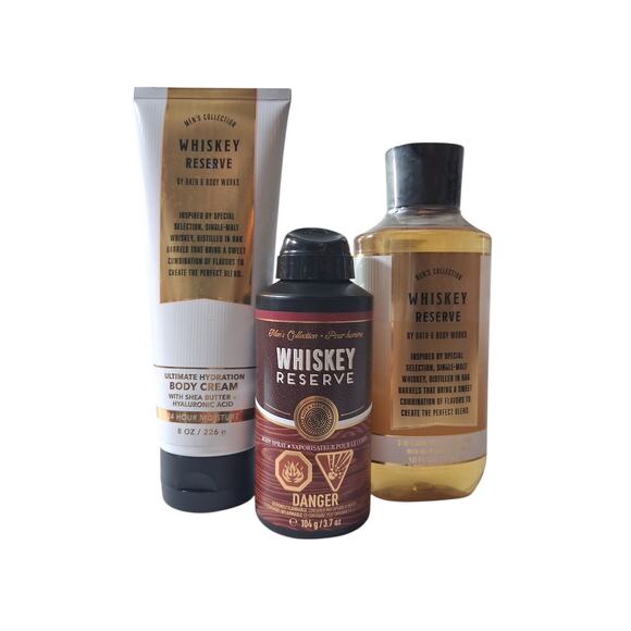 Rare Men's Bath & Body Works Whiskey Reserve 3pcs Western Prep Grunge Academia - Picture 3 of 5